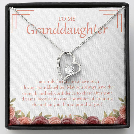 Strength And Self-Confidence forever love silver necklace front