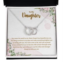 Load image into Gallery viewer, Sunshine to my days double circle necklace front

