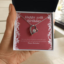 Load image into Gallery viewer, Counting The Years forever love silver necklace in hand
