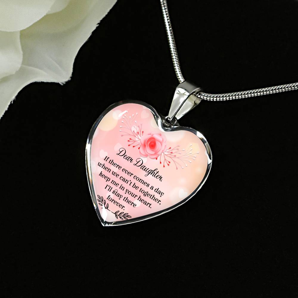 Keep Me In Your Heart - Gift For Daughter Heart Pendant Necklace