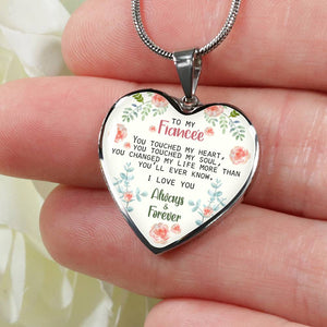 Touch My Heart - Gift For Fiancee Heart Pendant Necklace