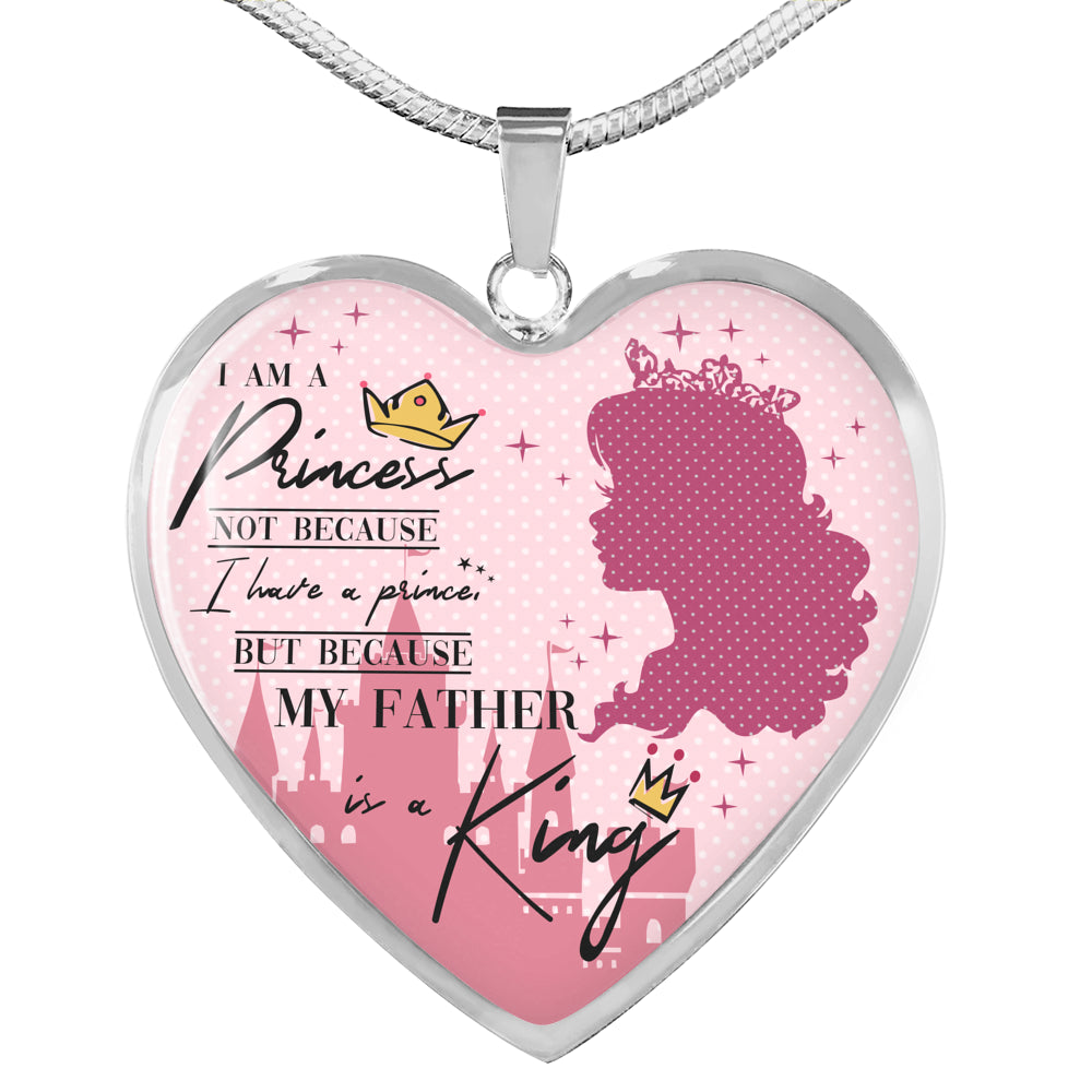 You Are A Princess - Gift For Daughter Heart Pendant Necklace