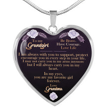 Load image into Gallery viewer, Carry You In My Heart - Gift For Granddaughter Heart Pendant Necklace
