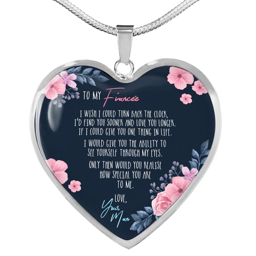 Turn Back The Clock - Gift For Fiancee Heart Pendant Necklace