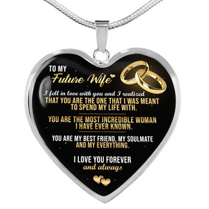Spend My Life With - Gift For Future Wife Heart Pendant Necklace