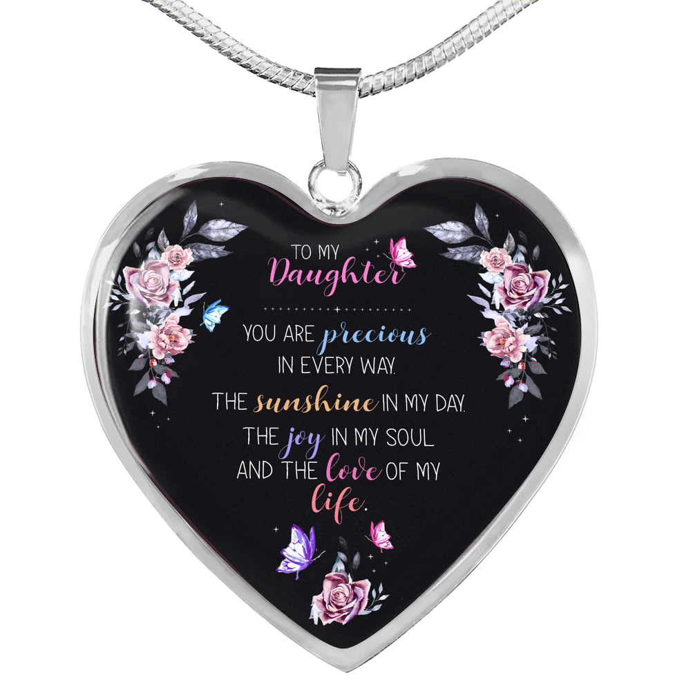 The Sunshine In My Day - Gift For Daughter Heart Pendant Necklace