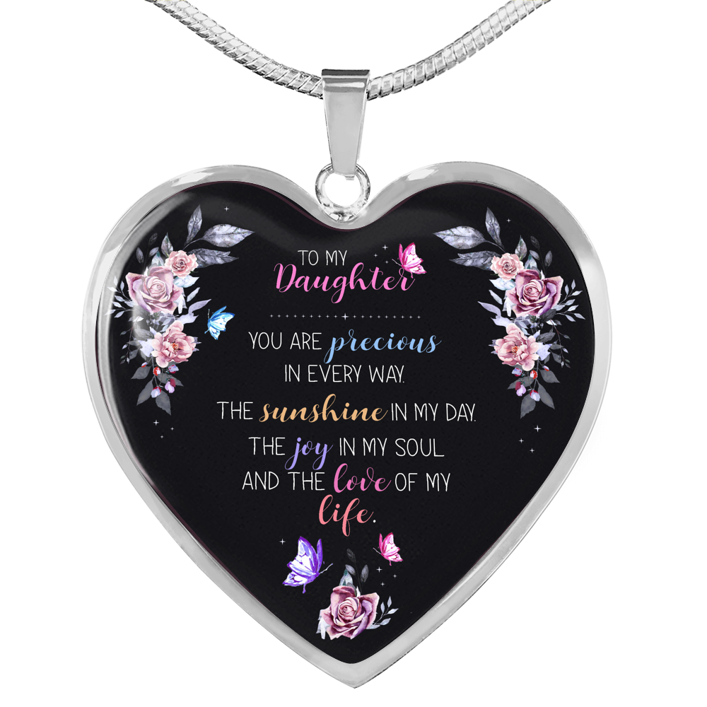 The Sunshine In My Day - Gift For Daughter Heart Pendant Necklace