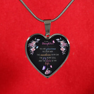 The Sunshine In My Day - Gift For Daughter Heart Pendant Necklace