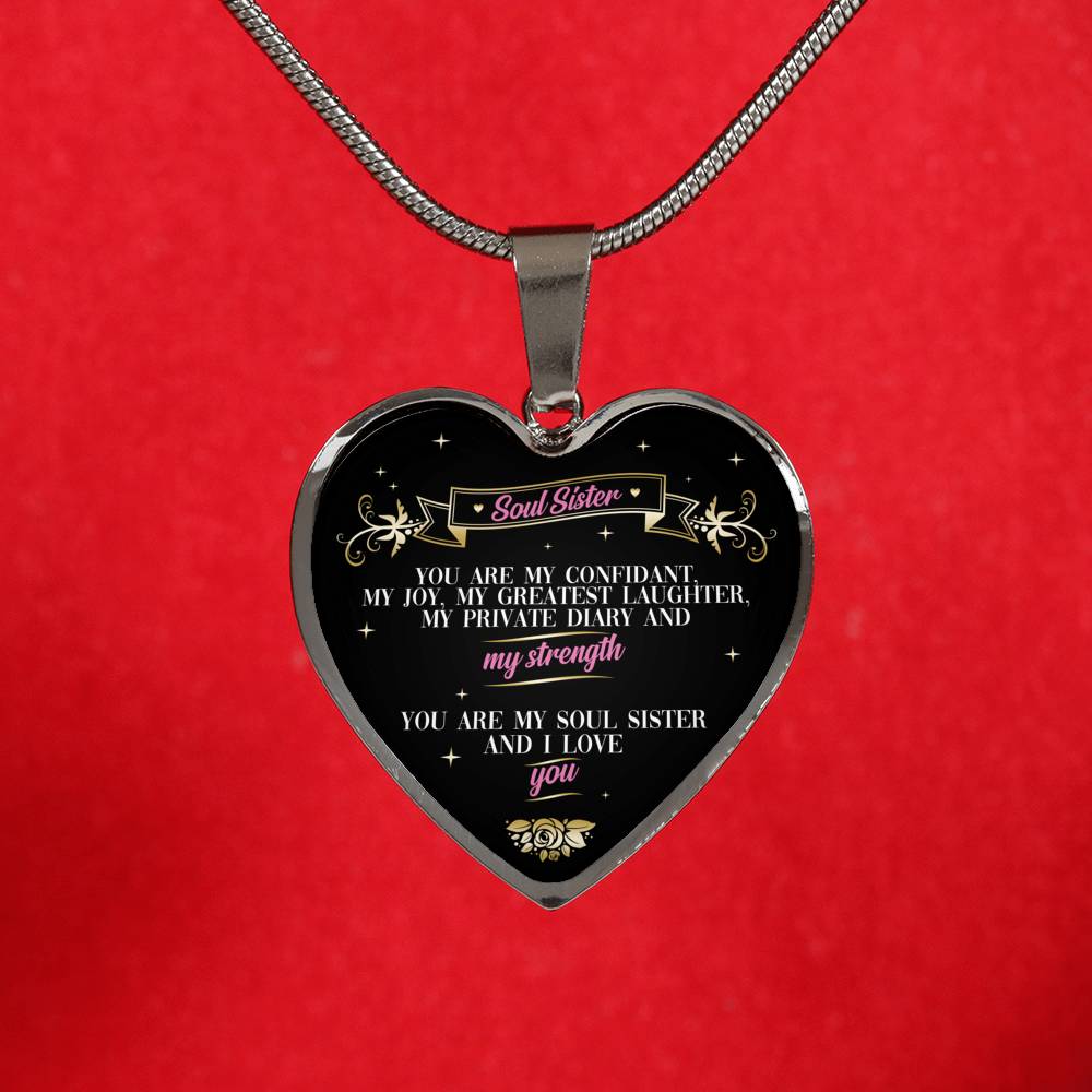 My Greatest Laughter - Gift For Soul Sister Heart Pendant Necklace