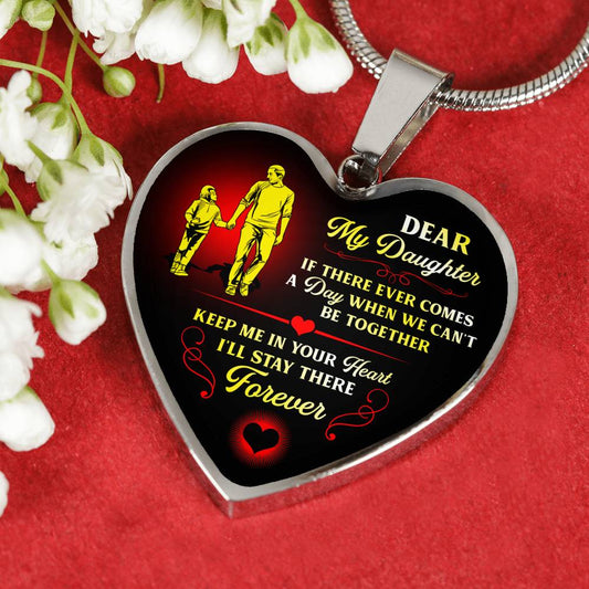 Keep Me In Your Heart - Gift For Daughter Heart Pendant Necklace