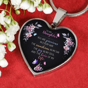 The Sunshine In My Day - Gift For Daughter Heart Pendant Necklace