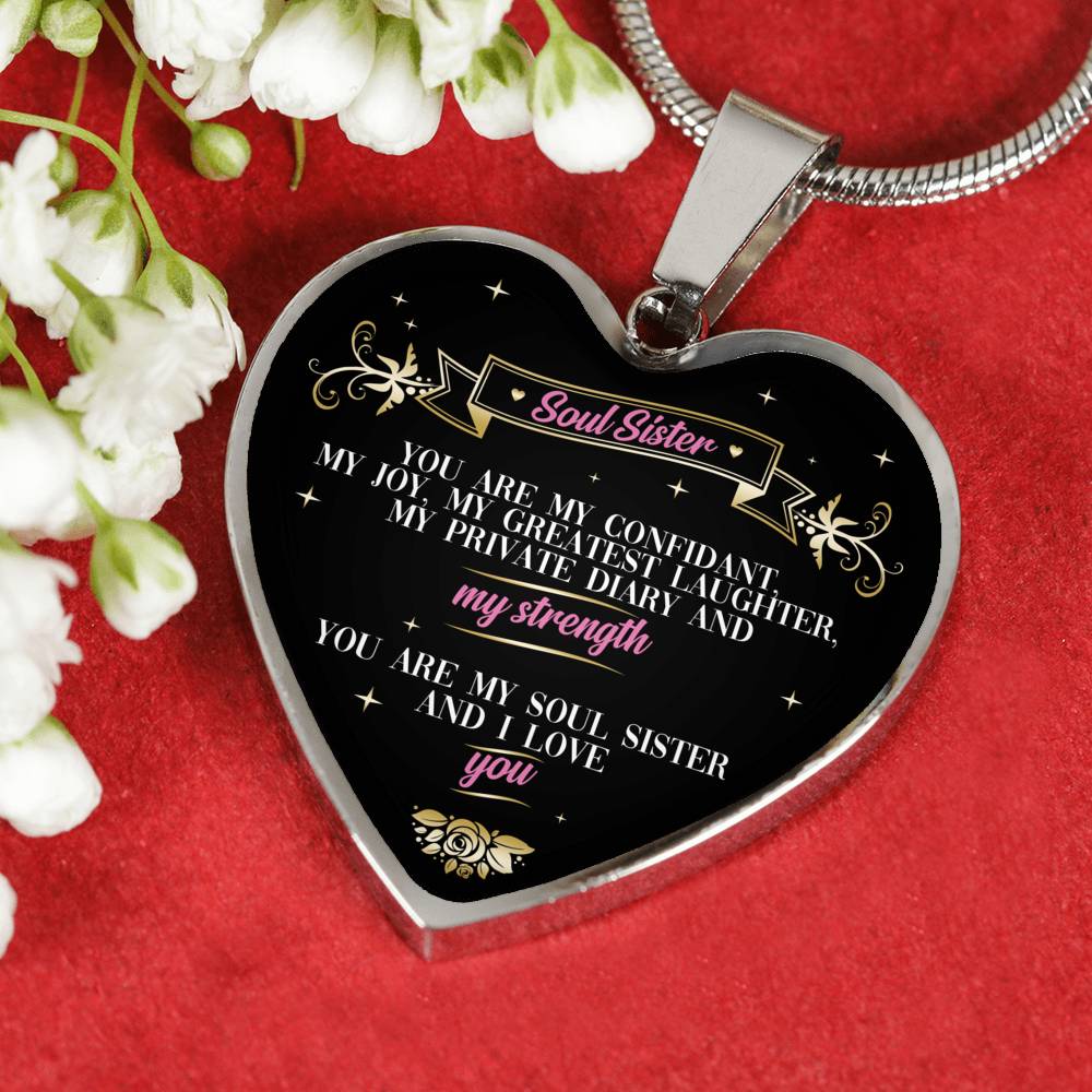 My Greatest Laughter - Gift For Soul Sister Heart Pendant Necklace