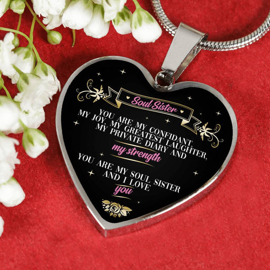 My Greatest Laughter - Gift For Soul Sister Heart Pendant Necklace