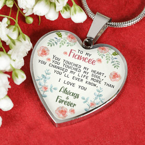 Touch My Heart - Gift For Fiancee Heart Pendant Necklace