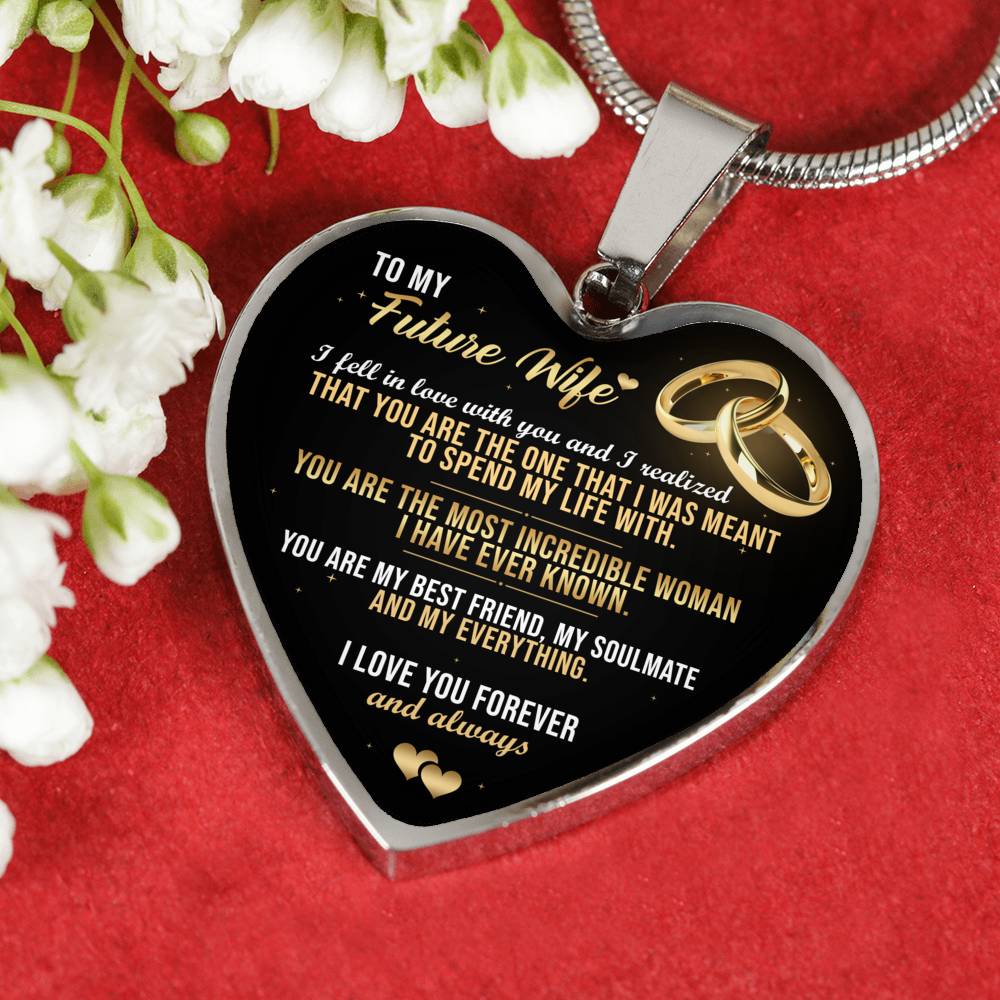 Spend My Life With - Gift For Future Wife Heart Pendant Necklace