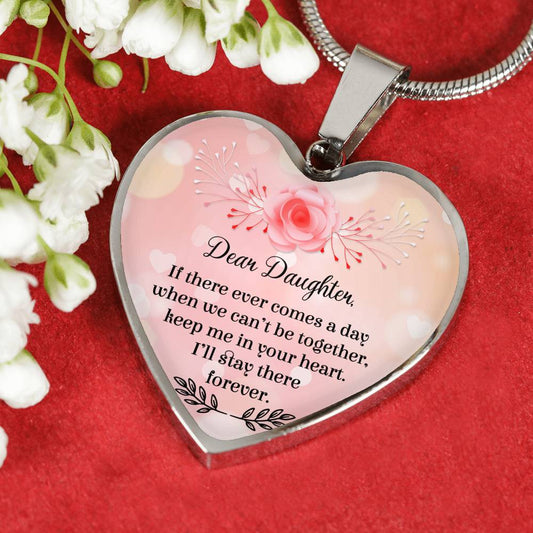 Keep Me In Your Heart - Gift For Daughter Heart Pendant Necklace