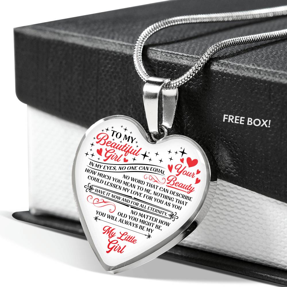 No One Equal To You - To My Daughter Heart Pendant Necklace