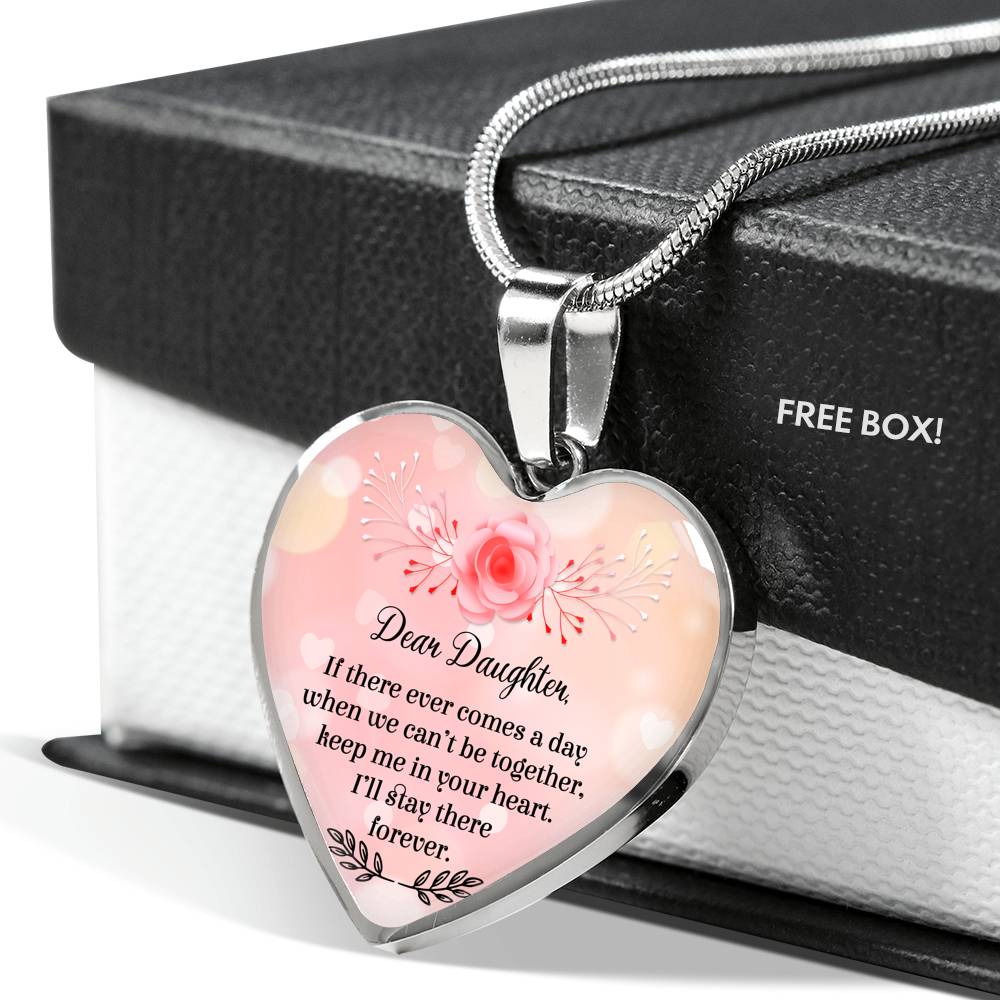 Keep Me In Your Heart - Gift For Daughter Heart Pendant Necklace