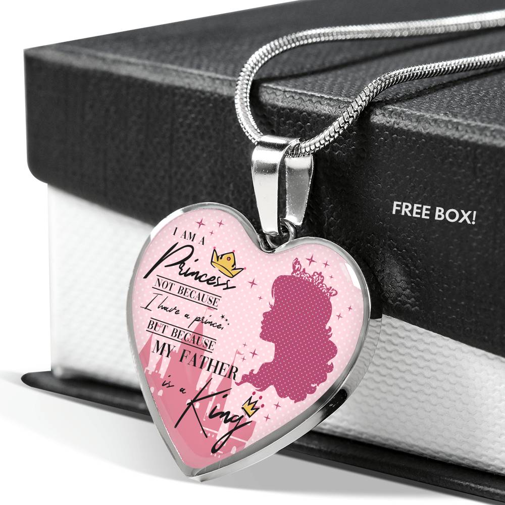 You Are A Princess - Gift For Daughter Heart Pendant Necklace