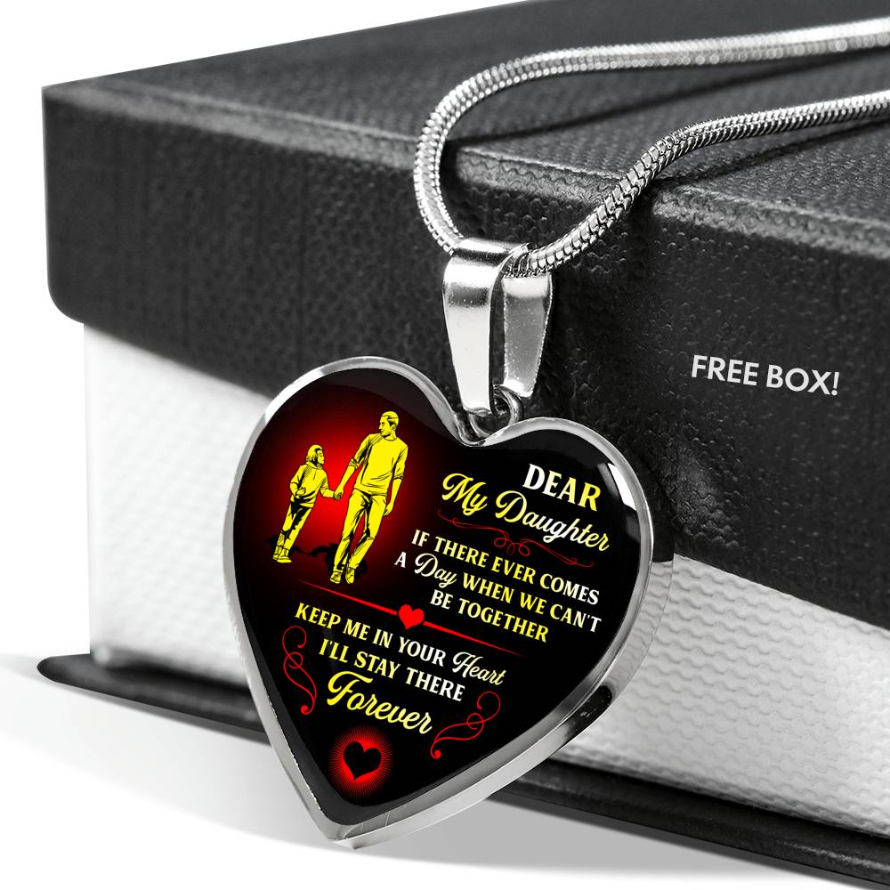 Keep Me In Your Heart - Gift For Daughter Heart Pendant Necklace