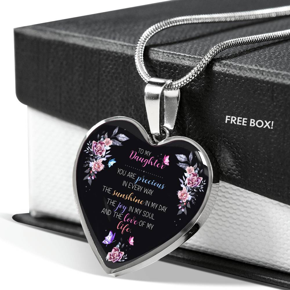 The Sunshine In My Day - Gift For Daughter Heart Pendant Necklace