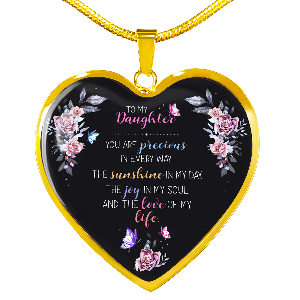 The Sunshine In My Day - Gift For Daughter Heart Pendant Necklace