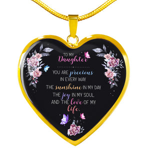 The Sunshine In My Day - Gift For Daughter Heart Pendant Necklace