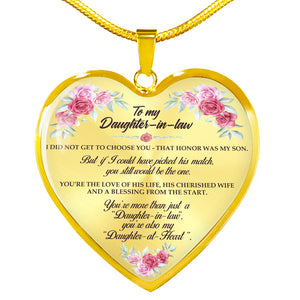 You Will Still Be The One - Gift For Daughter In Law Heart Pendant Necklace