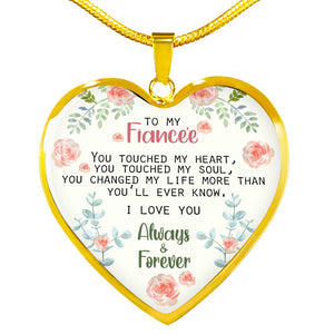 Touch My Heart - Gift For Fiancee Heart Pendant Necklace