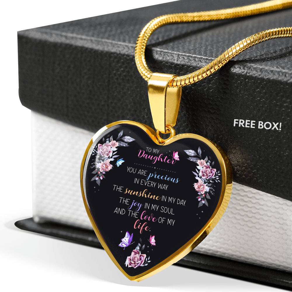 The Sunshine In My Day - Gift For Daughter Heart Pendant Necklace
