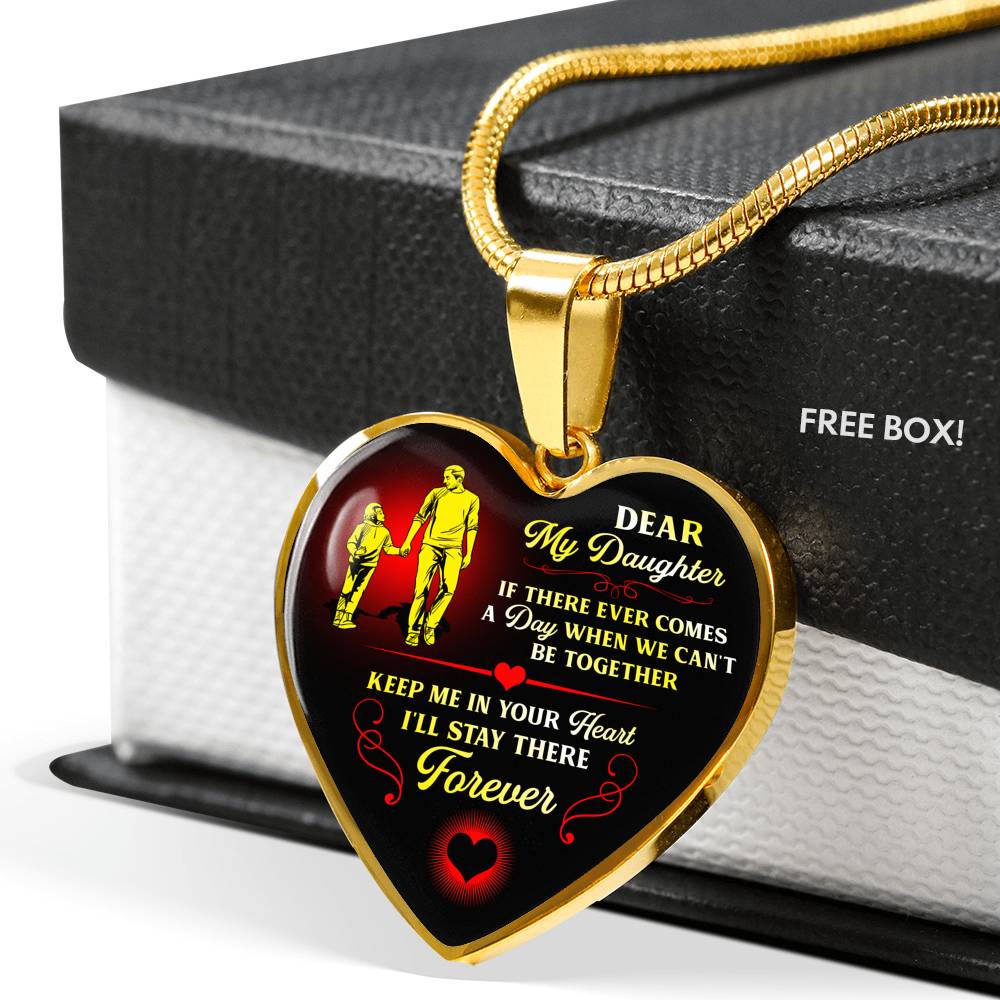 Keep Me In Your Heart - Gift For Daughter Heart Pendant Necklace