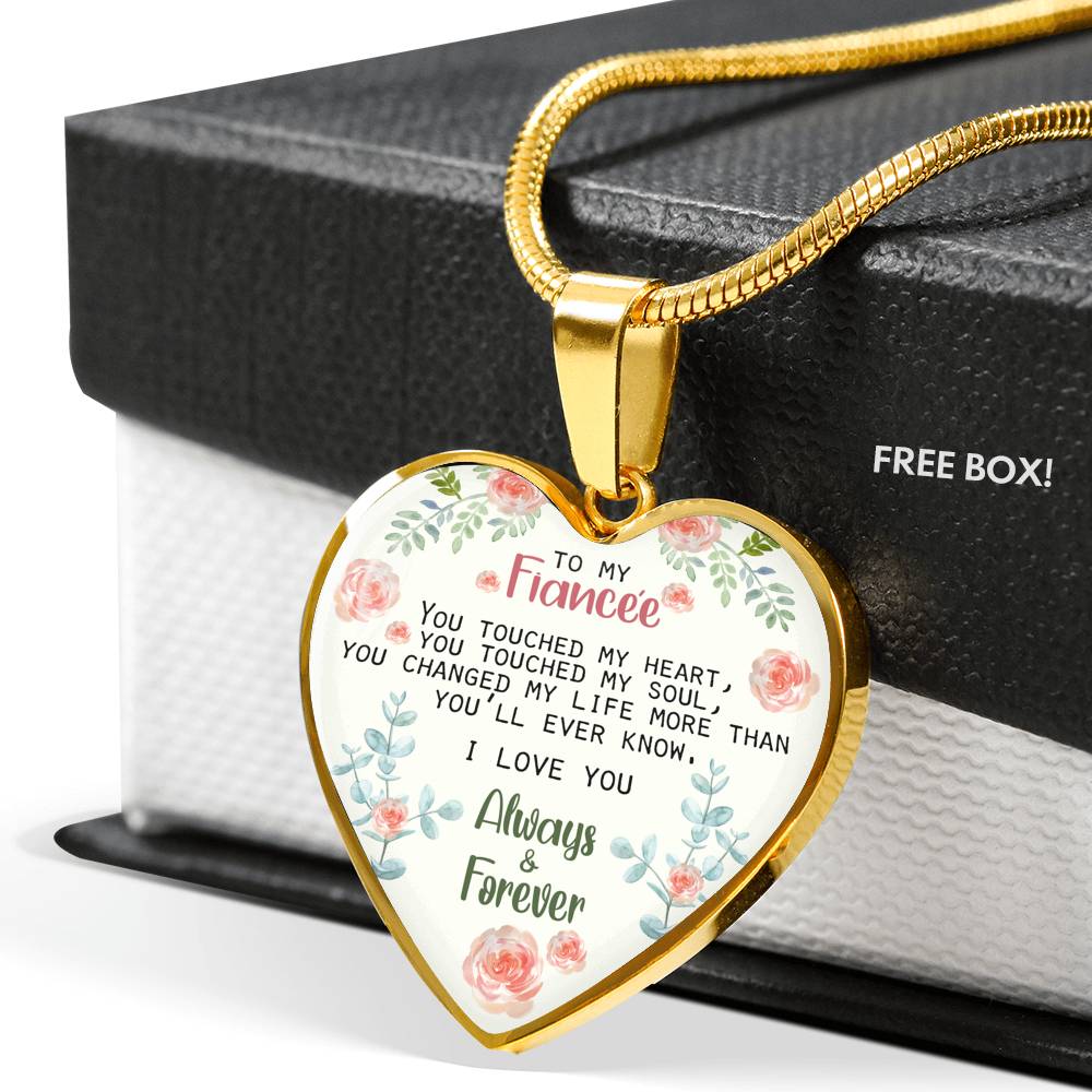 Touch My Heart - Gift For Fiancee Heart Pendant Necklace