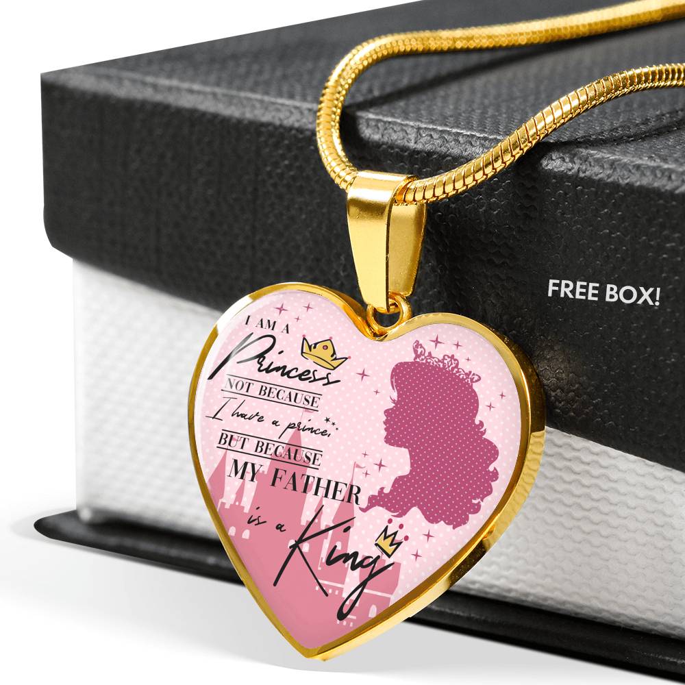 You Are A Princess - Gift For Daughter Heart Pendant Necklace