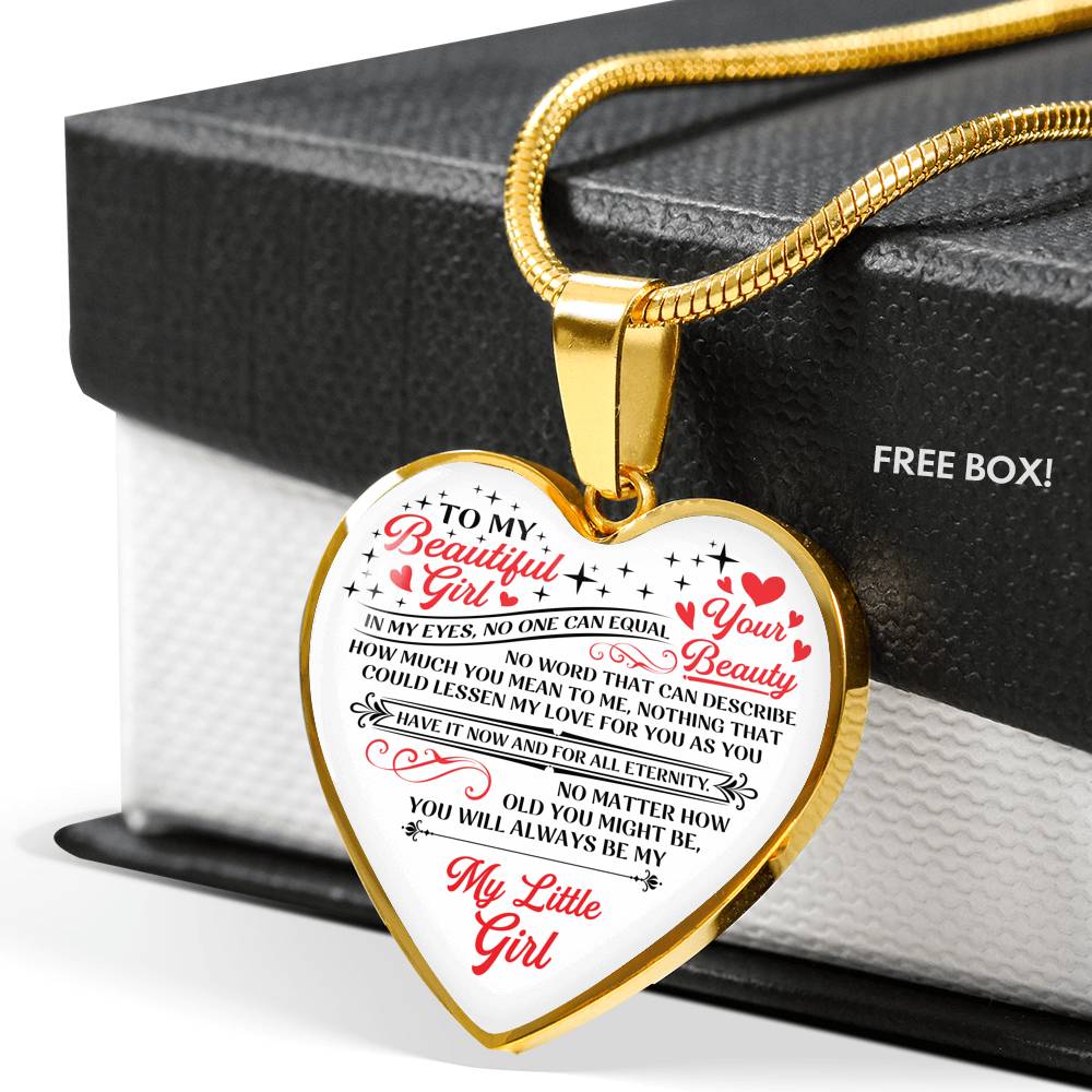 No One Equal To You - To My Daughter Heart Pendant Necklace