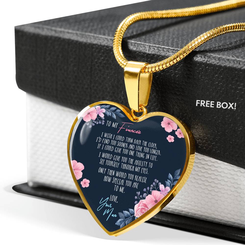 Turn Back The Clock - Gift For Fiancee Heart Pendant Necklace
