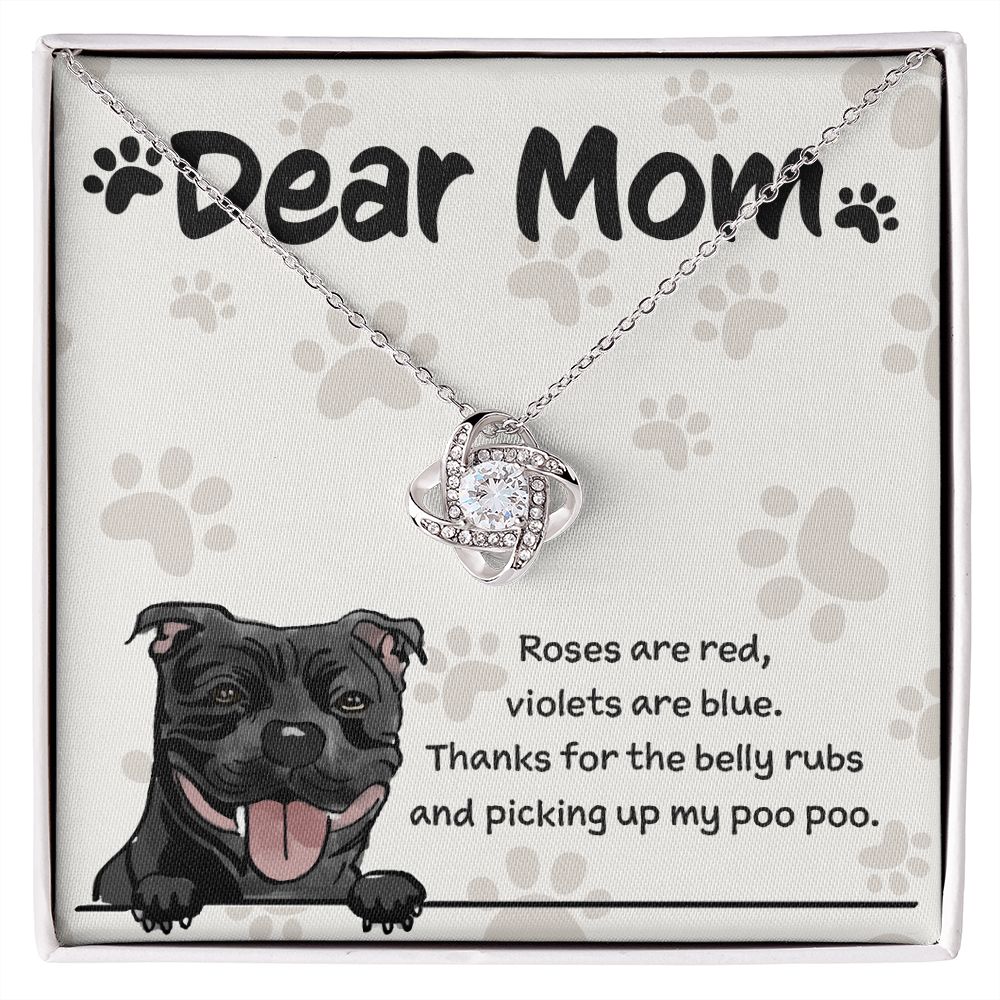 Cane Corso Mom "Belly Rubs Poo Poo" Love Knot Necklace