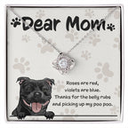 Cane Corso Mom "Belly Rubs Poo Poo" Love Knot Necklace