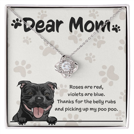 Cane Corso Mom "Belly Rubs Poo Poo" Love Knot Necklace