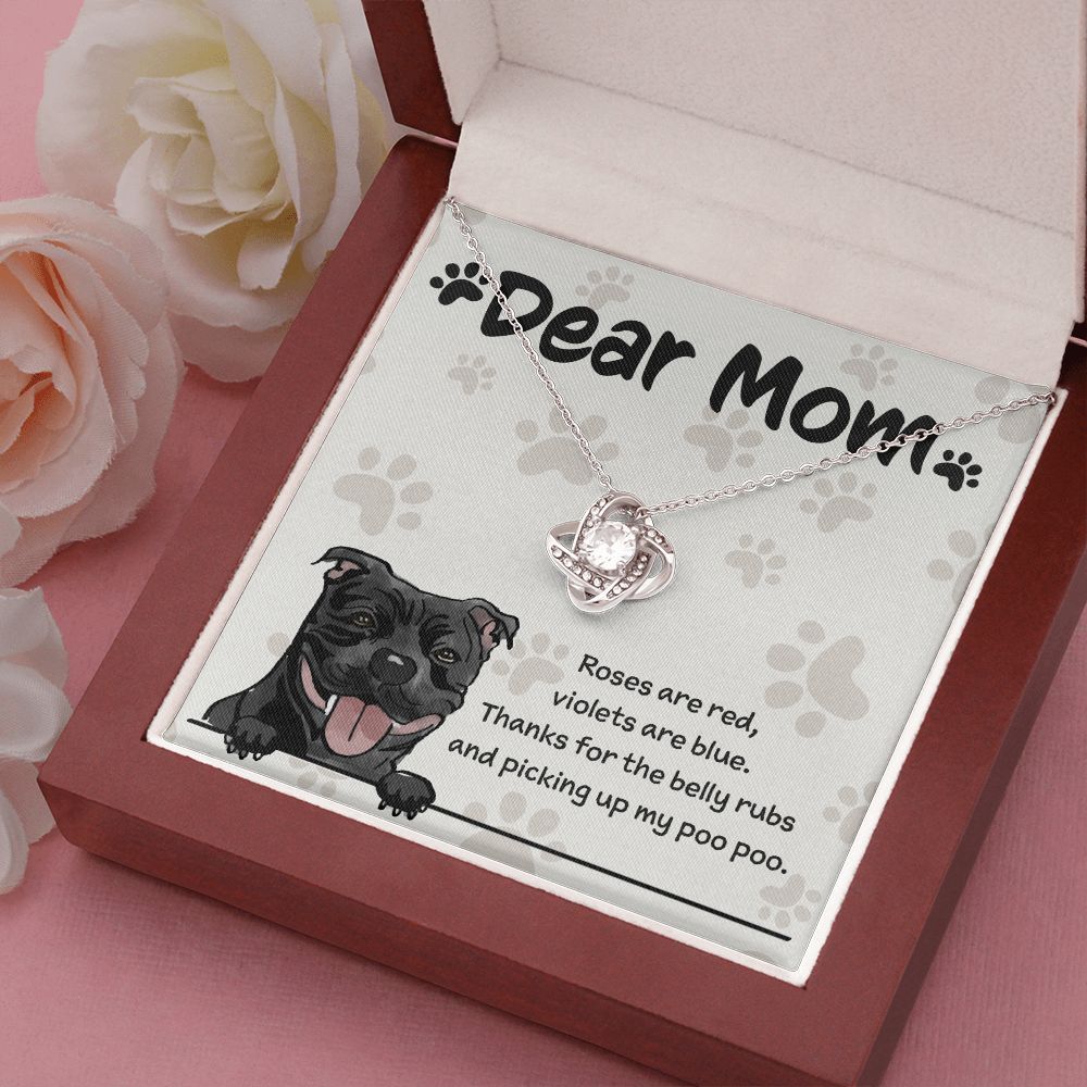 Cane Corso Mom "Belly Rubs Poo Poo" Love Knot Necklace
