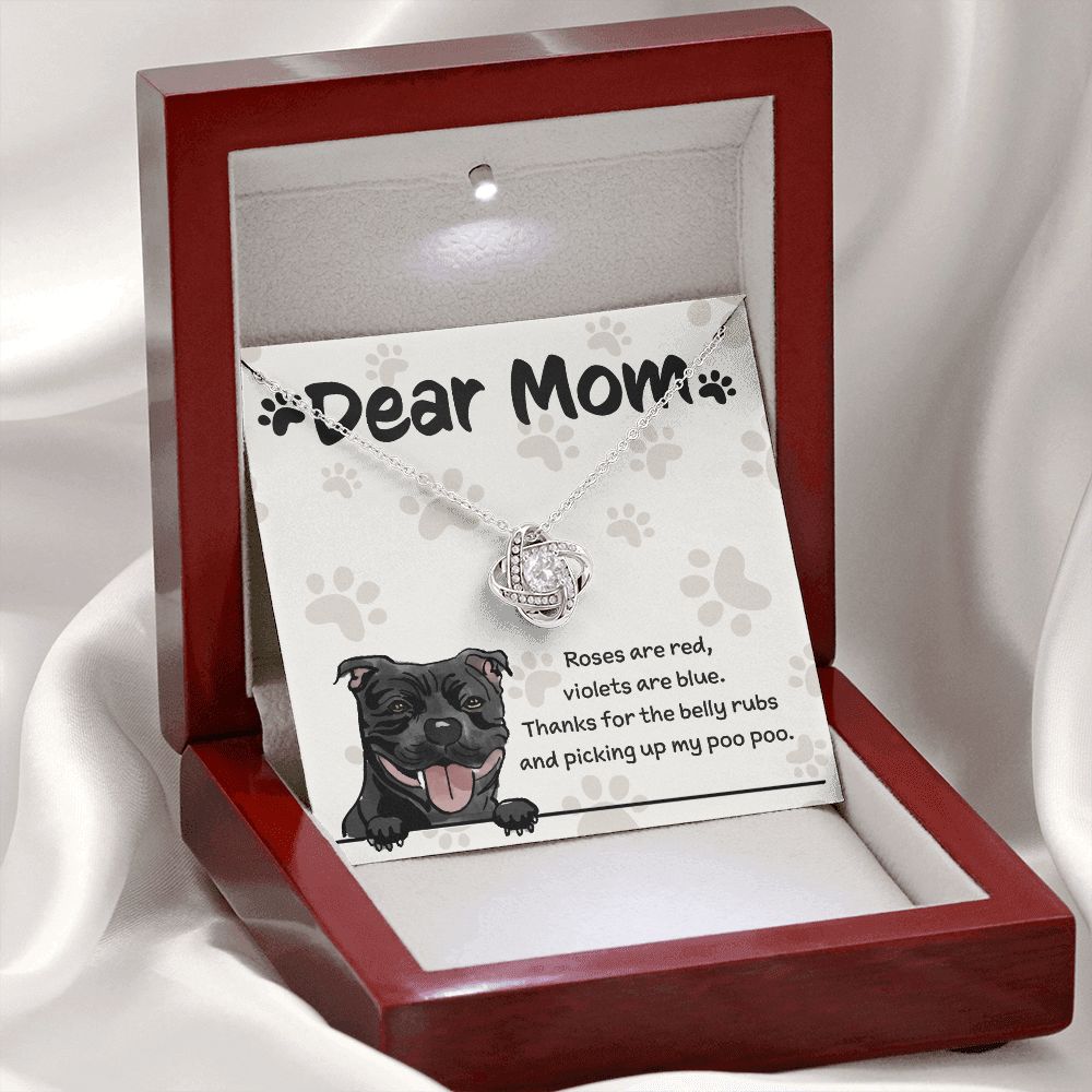 Cane Corso Mom "Belly Rubs Poo Poo" Love Knot Necklace