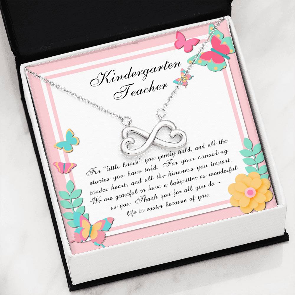 Little Hands You Gently Hold - Gift For Kindergarten Teacher Infinity Necklace