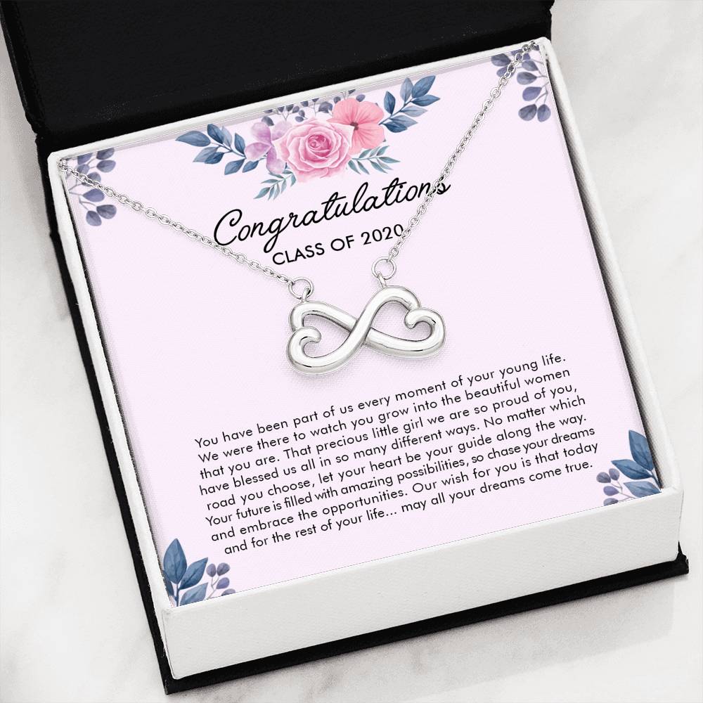 Graduation Gift - Congratulations Class of 2020 - Infinity Heart Necklace