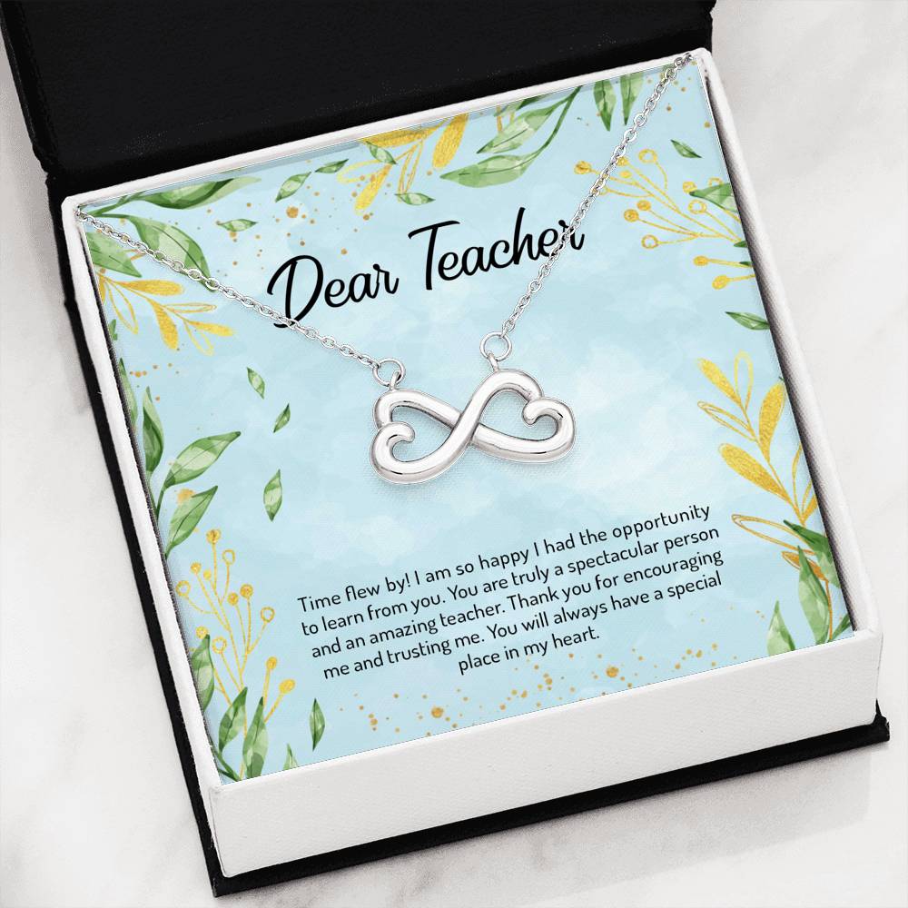 Time Flew By - Gift For Teacher Infinity Necklace