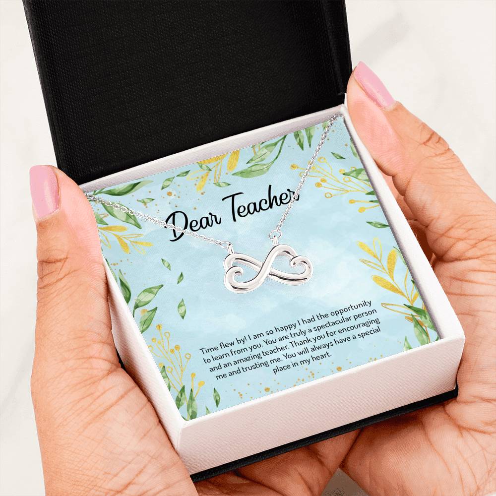 Time Flew By - Gift For Teacher Infinity Necklace