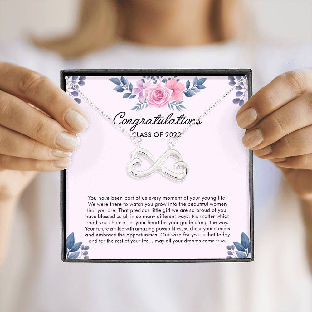 Graduation Gift - Congratulations Class of 2020 - Infinity Heart Necklace