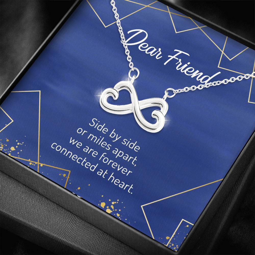 Side By Side Or Miles Apart - Gift For Friend Infinity Necklace