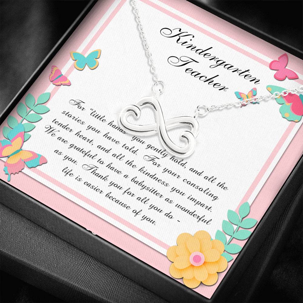 Little Hands You Gently Hold - Gift For Kindergarten Teacher Infinity Necklace
