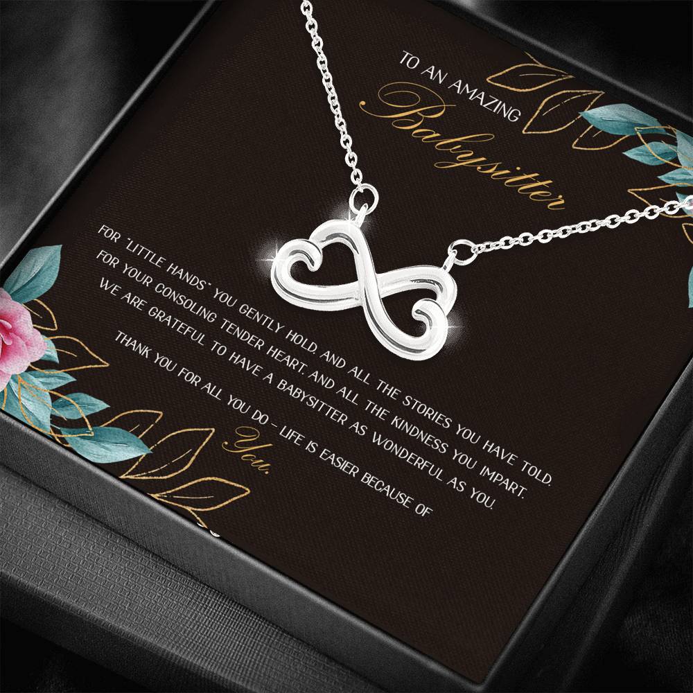 Little Hands You Gently Hold - Gift For Babysitter Infinity Necklace