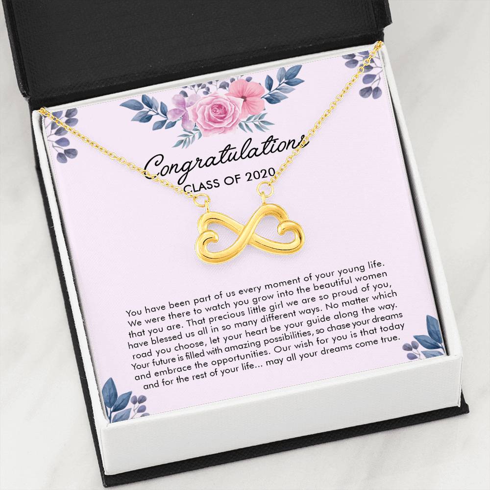 Graduation Gift - Congratulations Class of 2020 - Infinity Heart Necklace