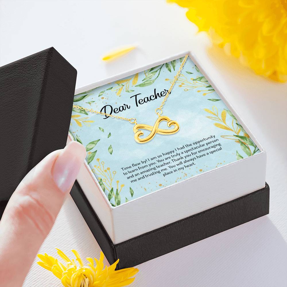 Time Flew By - Gift For Teacher Infinity Necklace